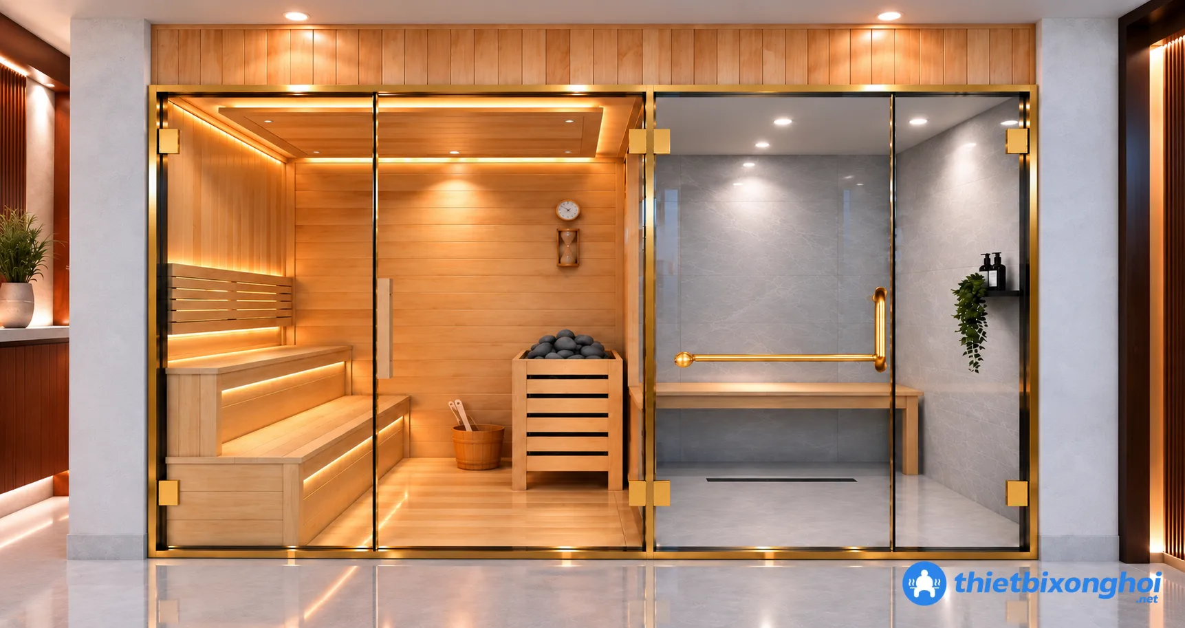 Phòng xông hơi kết hợp khô ướt tại Hải Phòng