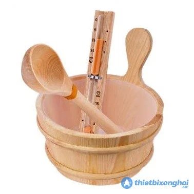Phụ kiện xô gáo gỗ cho phòng xông hơi khô